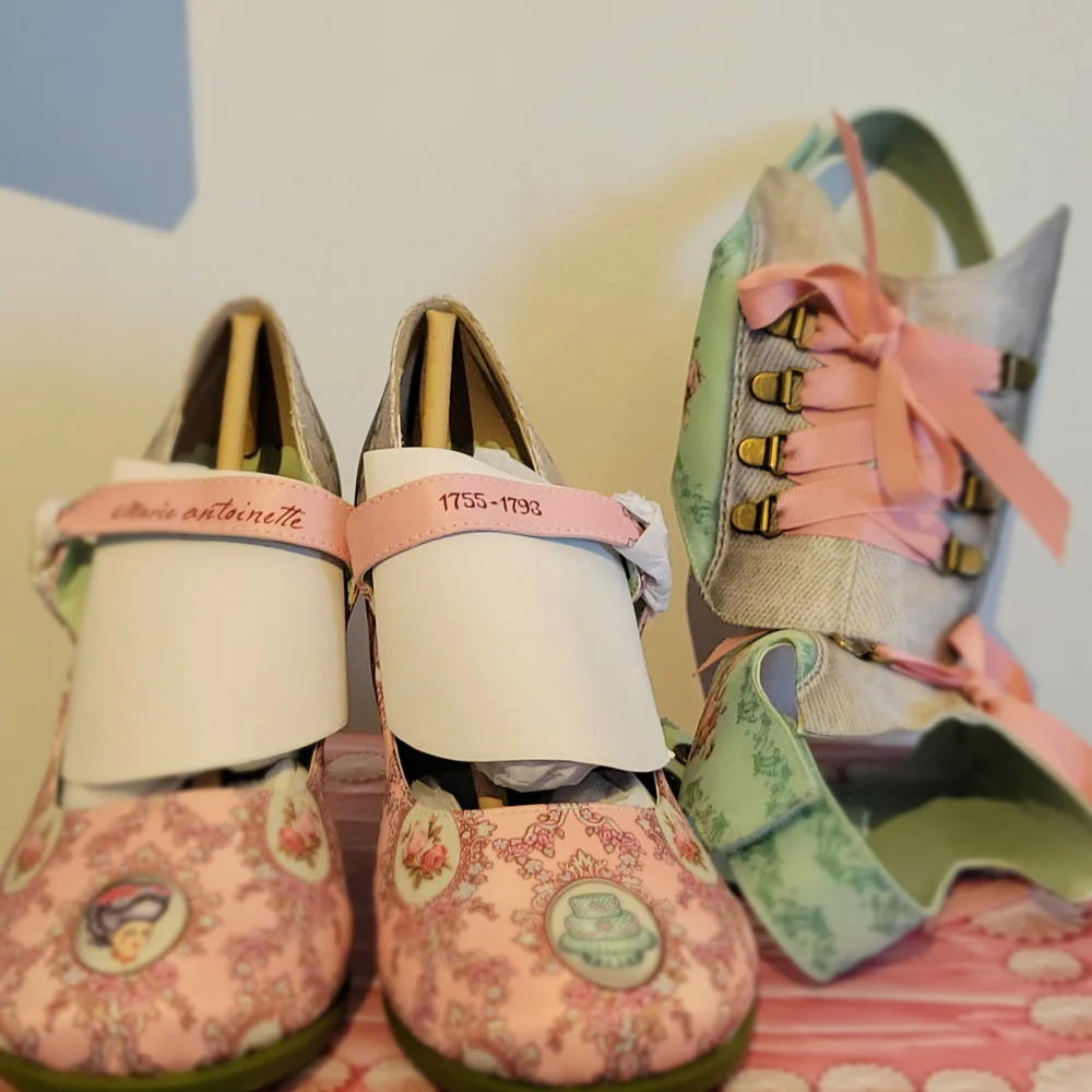 Chocolatica's By Hot Chocolate MARIE ANTOINETTE High Heels w Bootie Covering - Picture 11 of 16